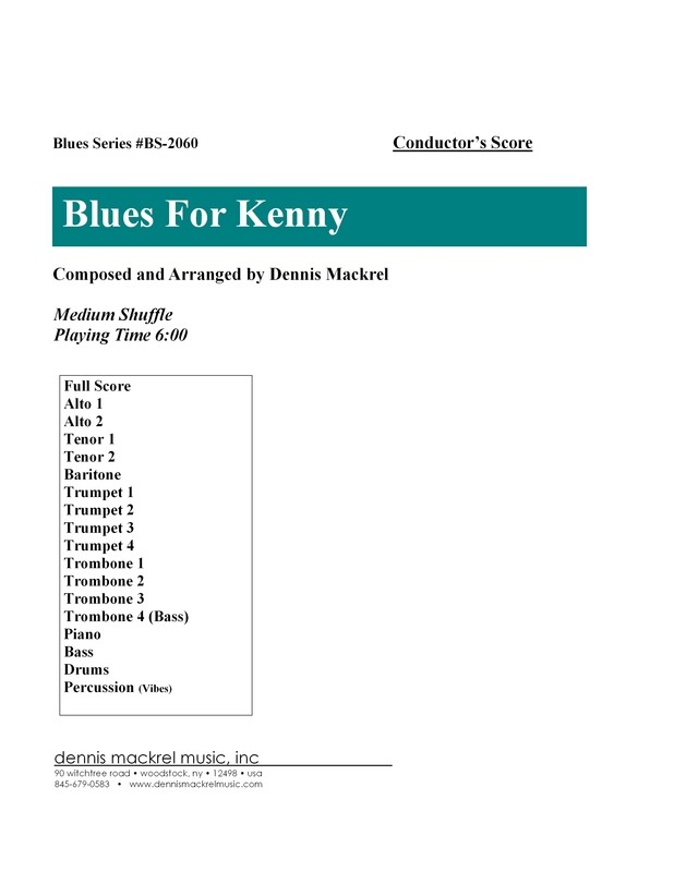 Blues For Kenny score cover