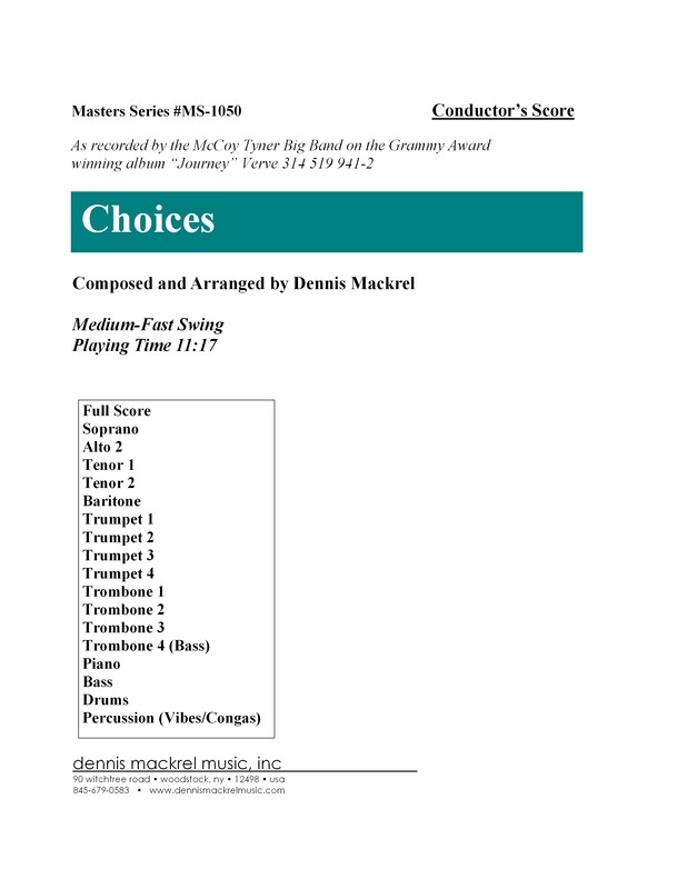 Choices score cover