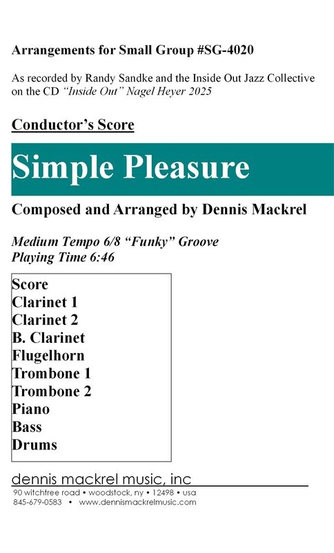 Simple Pleasure score cover