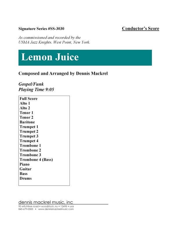 Lemon Juice score cover